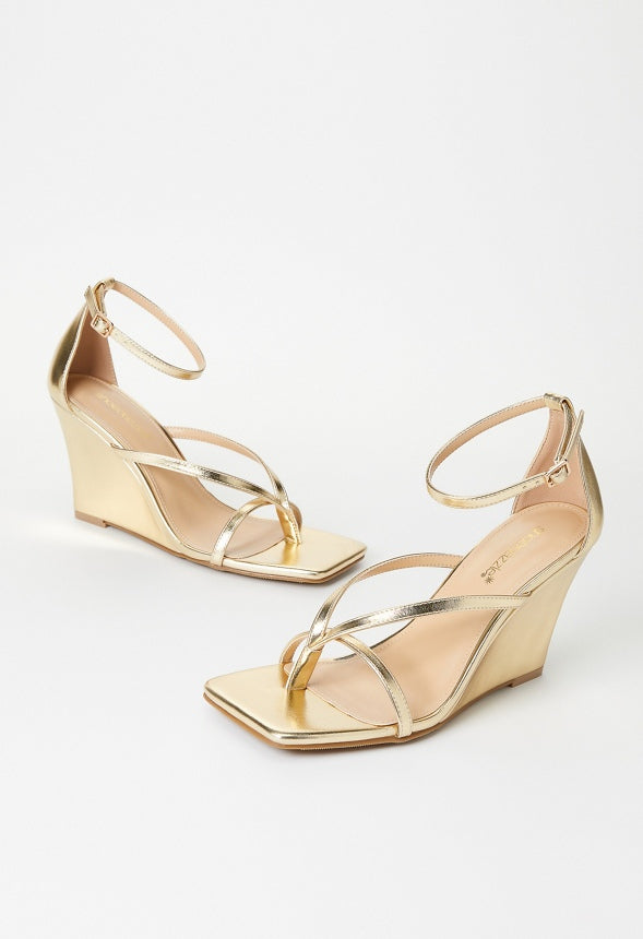Lena Wedge Sandal Gold