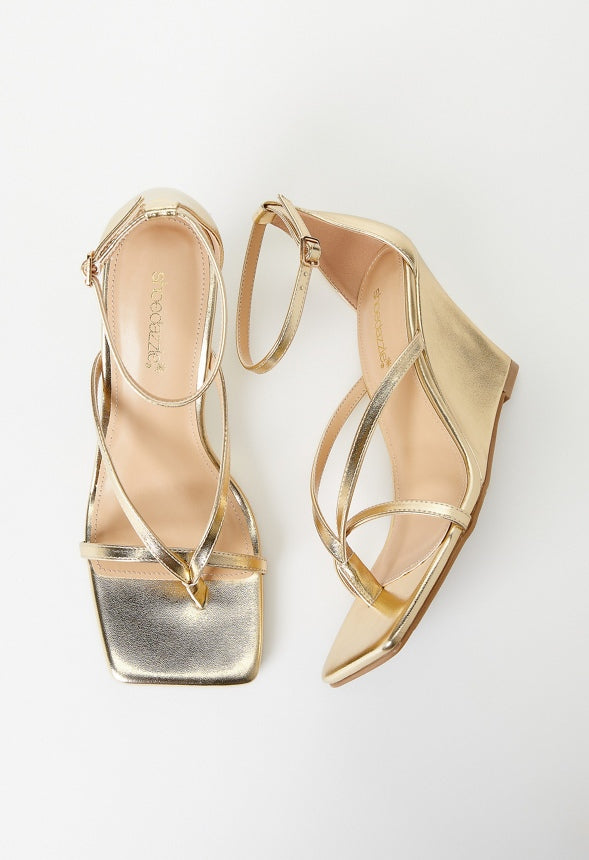 Lena Wedge Sandal Gold