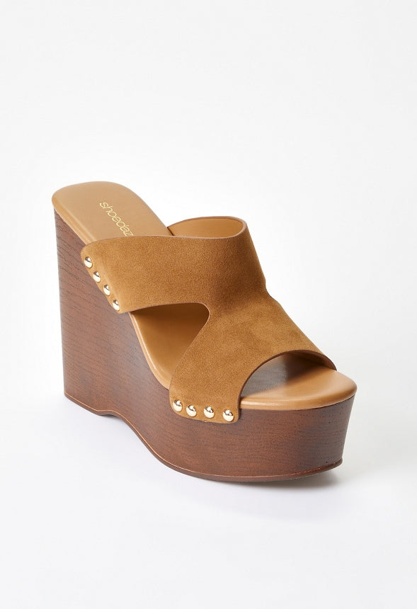 Donna Platform Wedge Sandal Light Camel