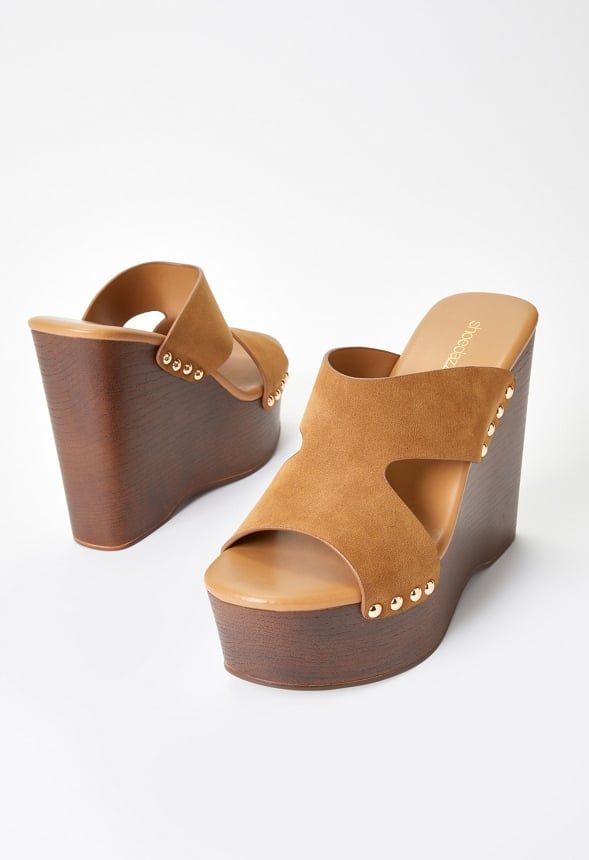 Donna Platform Wedge Sandal Light Camel