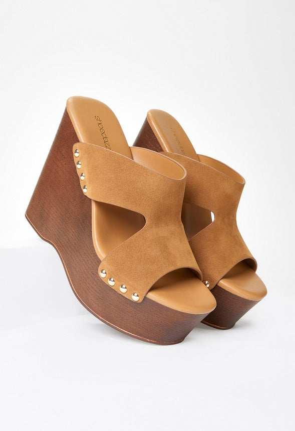 Donna Platform Wedge Sandal Light Camel