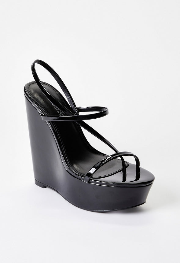 Kendra Platform Wedge Sandal Black