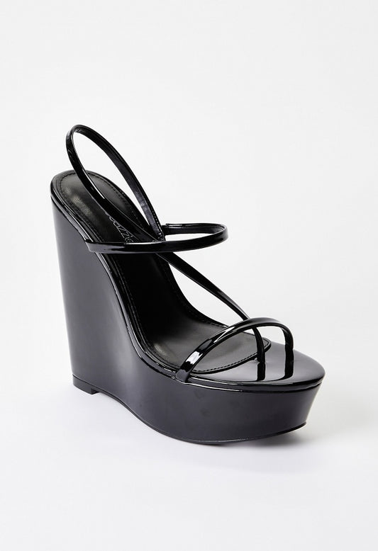Kendra Platform Wedge Sandal Black