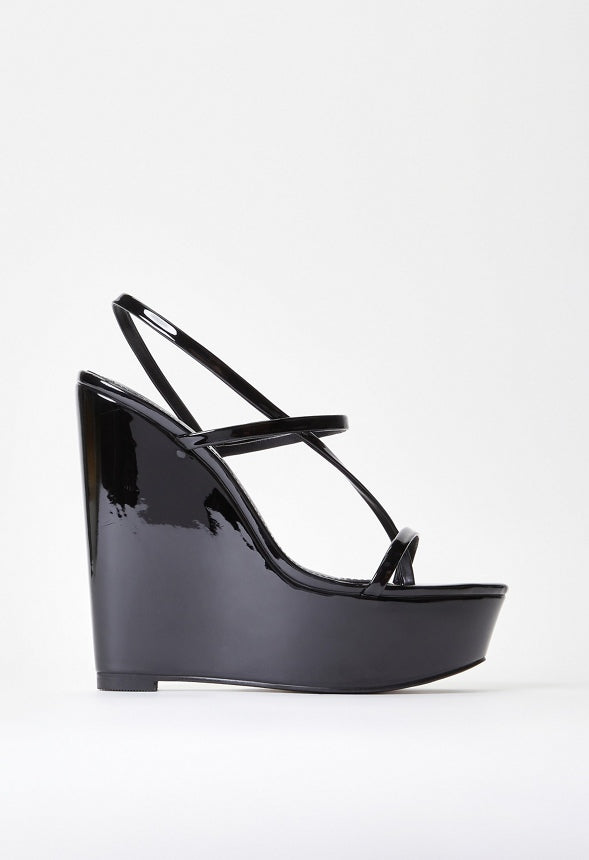 Kendra Platform Wedge Sandal Black