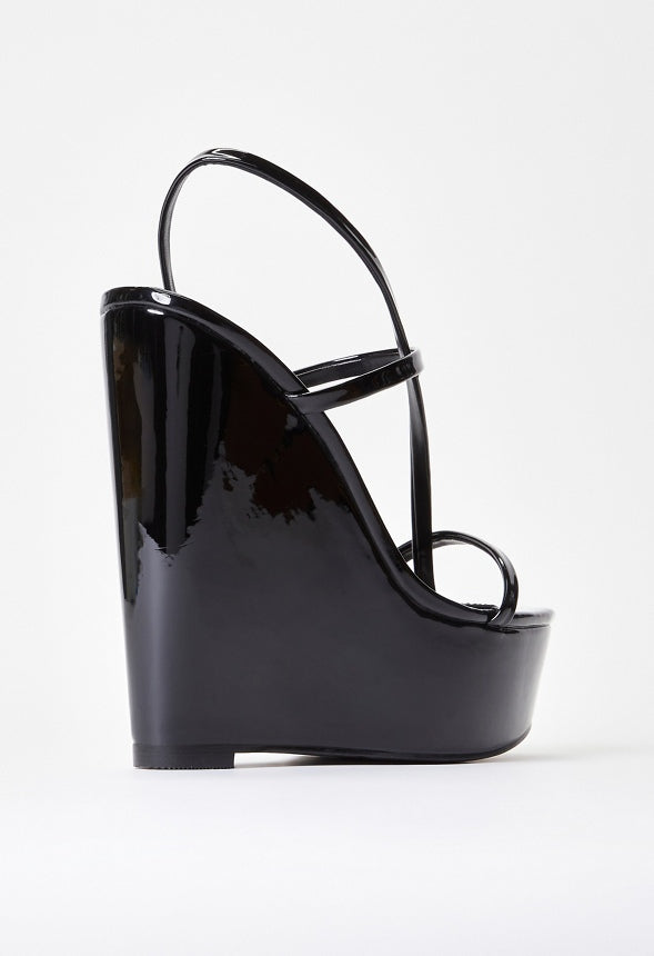 Kendra Platform Wedge Sandal Black