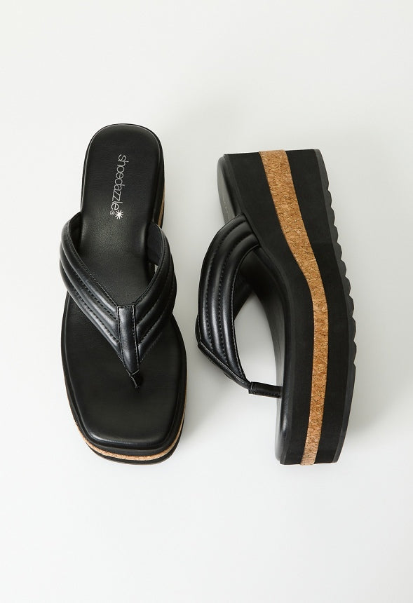 Jenni Platform Wedge Sandal Black