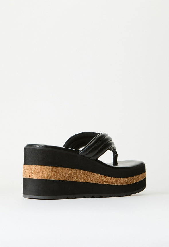 Jenni Platform Wedge Sandal Black