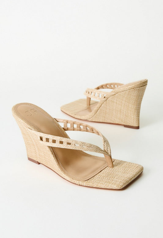 Tanya Wedge Sandal Natural
