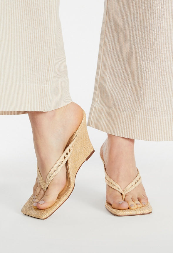 Tanya Wedge Sandal Natural
