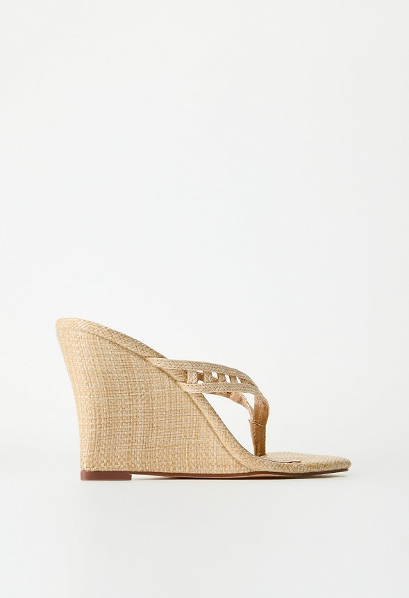 Tanya Wedge Sandal Natural