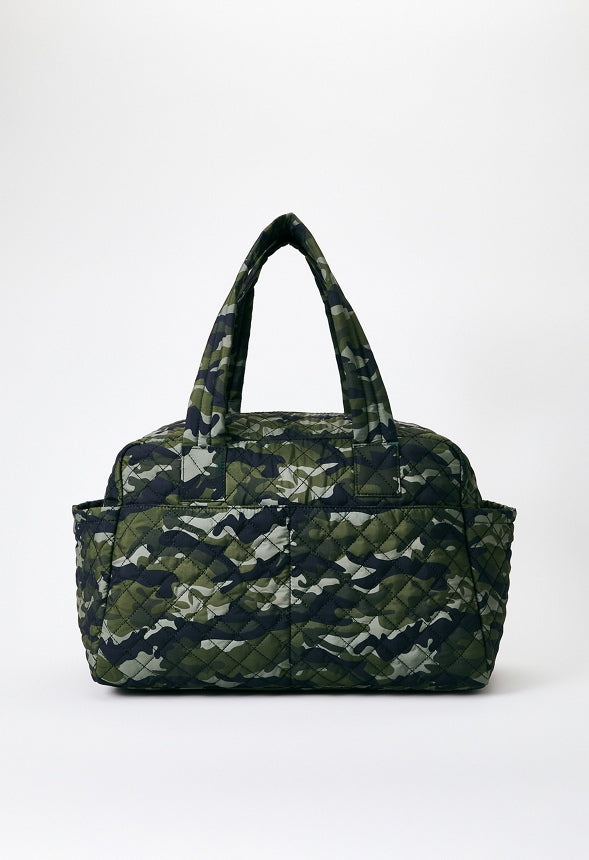 Quilted Nylon Gym Bag With Slip Pockets Camo