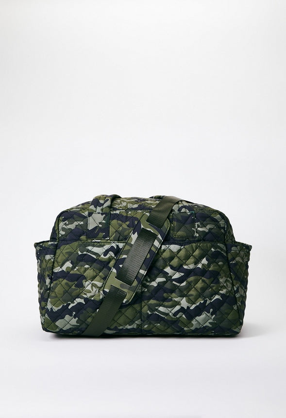 Quilted Nylon Gym Bag With Slip Pockets Camo