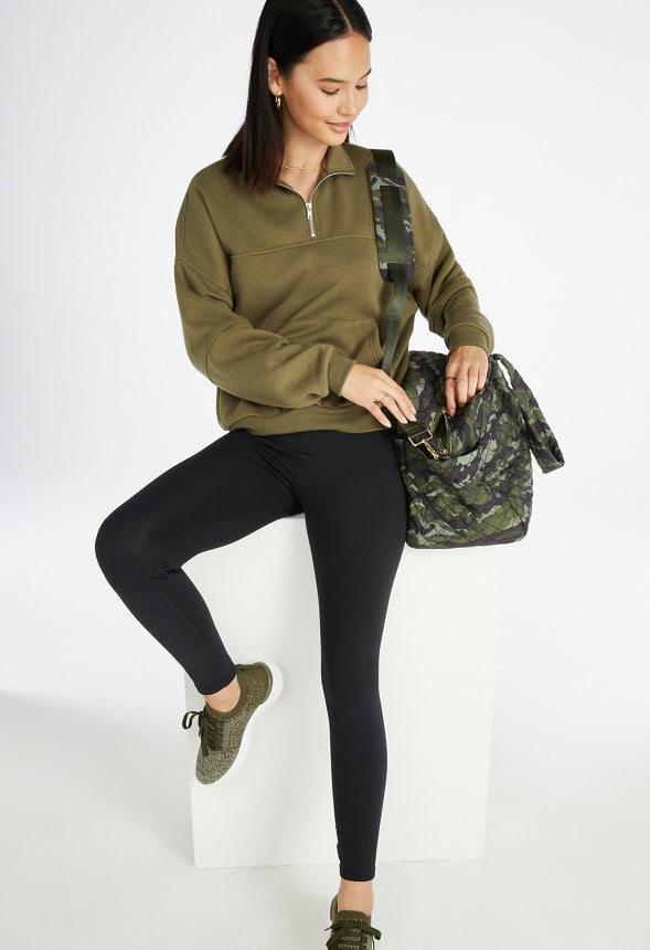 Quilted Nylon Gym Bag With Slip Pockets Camo