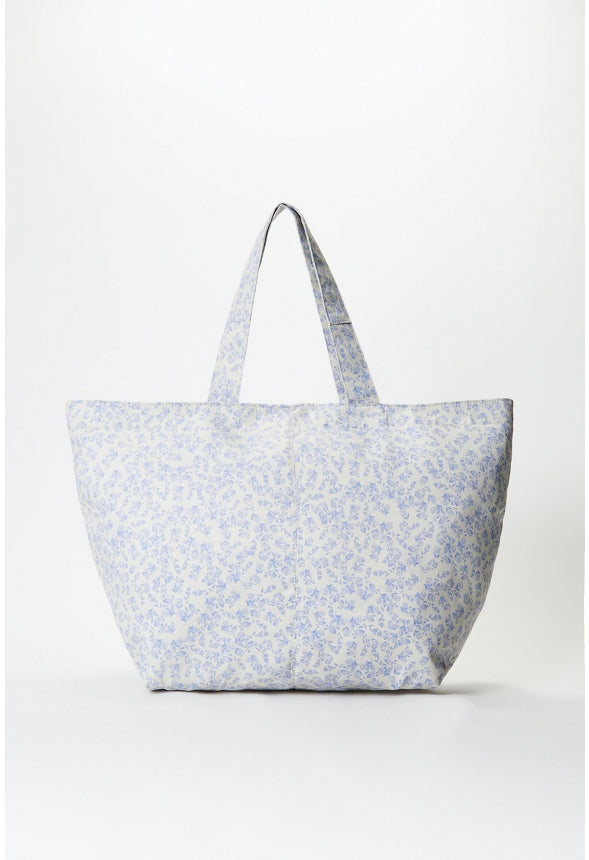 Classic Fabric Tote Weekender Blue Romantic Floral
