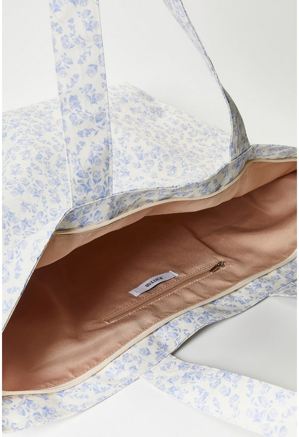 Classic Fabric Tote Weekender Blue Romantic Floral