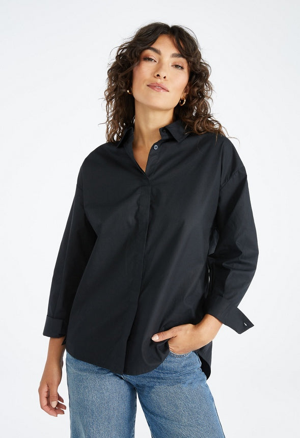 Oversized Boyfriend Shirt Black Caviar
