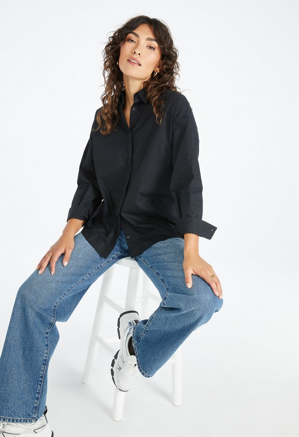 Oversized Boyfriend Shirt Black Caviar