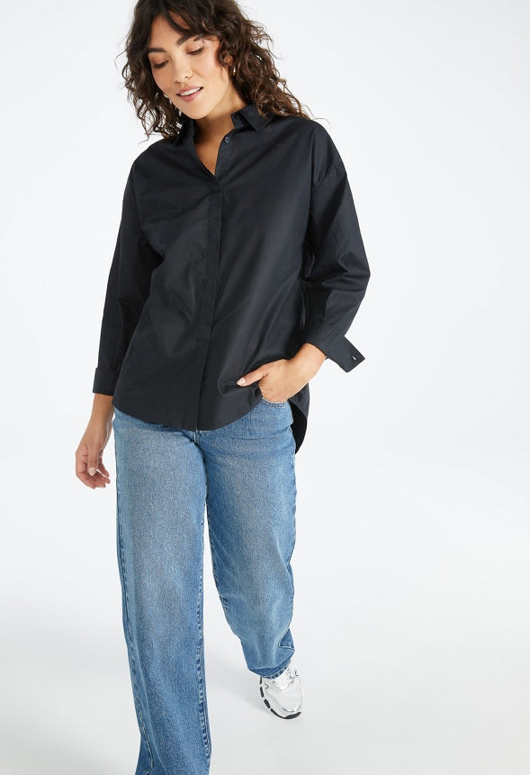 Oversized Boyfriend Shirt Black Caviar