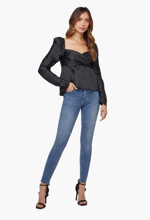 Empire Ruched Top Black