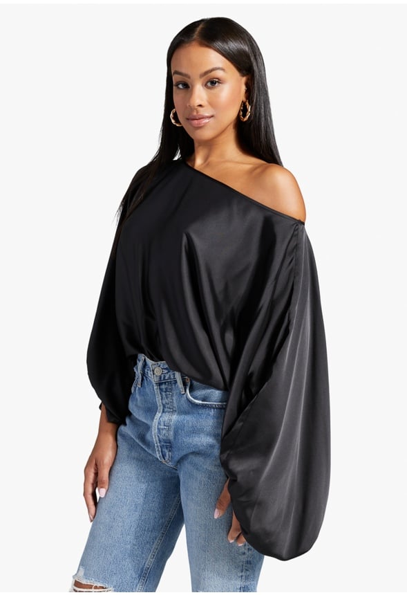 OFF SHOULDER DOLMAN BLOUSE Black