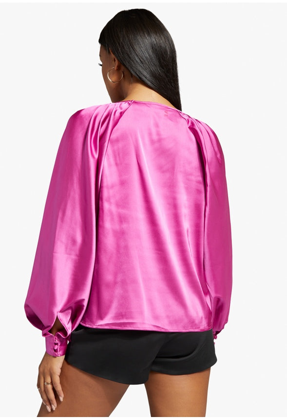 CHARMEUSE VOLUME SLEEVE BLOUSE Purple Orchid