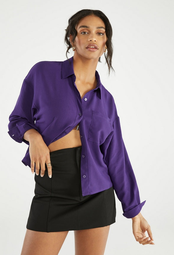 DOLMAN BUTTON DOWN SHIRT Parachute Purple