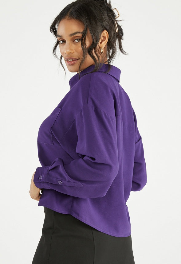 DOLMAN BUTTON DOWN SHIRT Parachute Purple