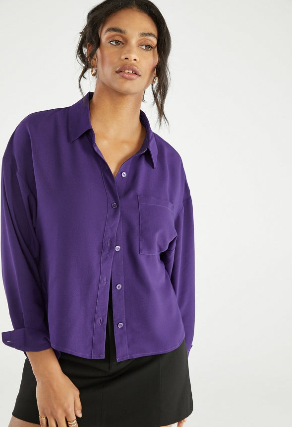 DOLMAN BUTTON DOWN SHIRT Parachute Purple