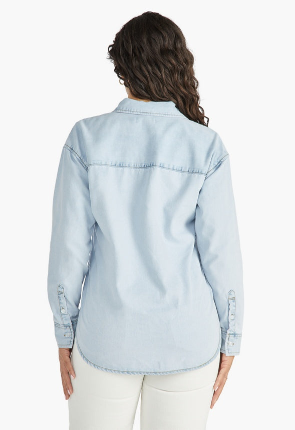 LIGHT WASH DENIM SHIRT Denim