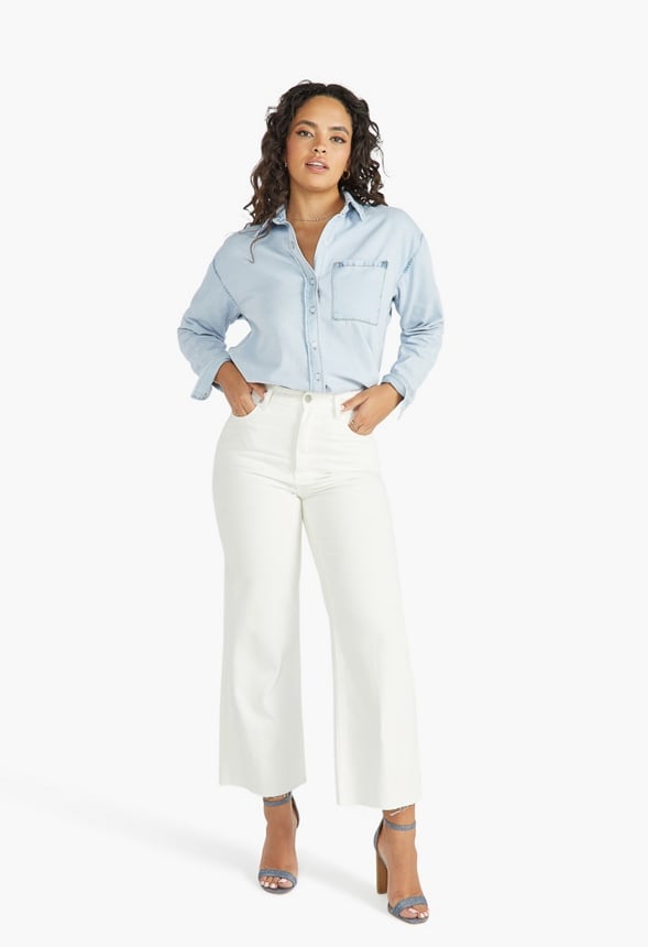 LIGHT WASH DENIM SHIRT Denim