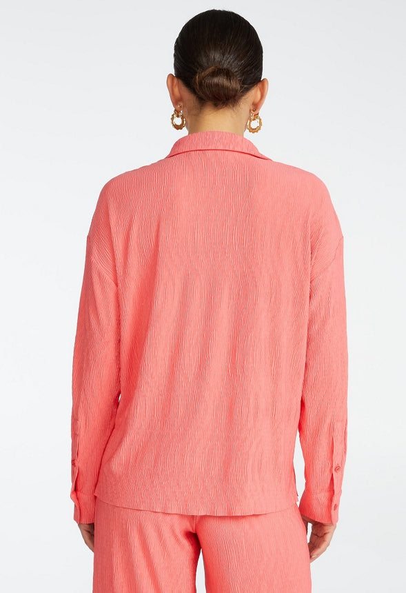PLISSE SHIRT Calypso Coral