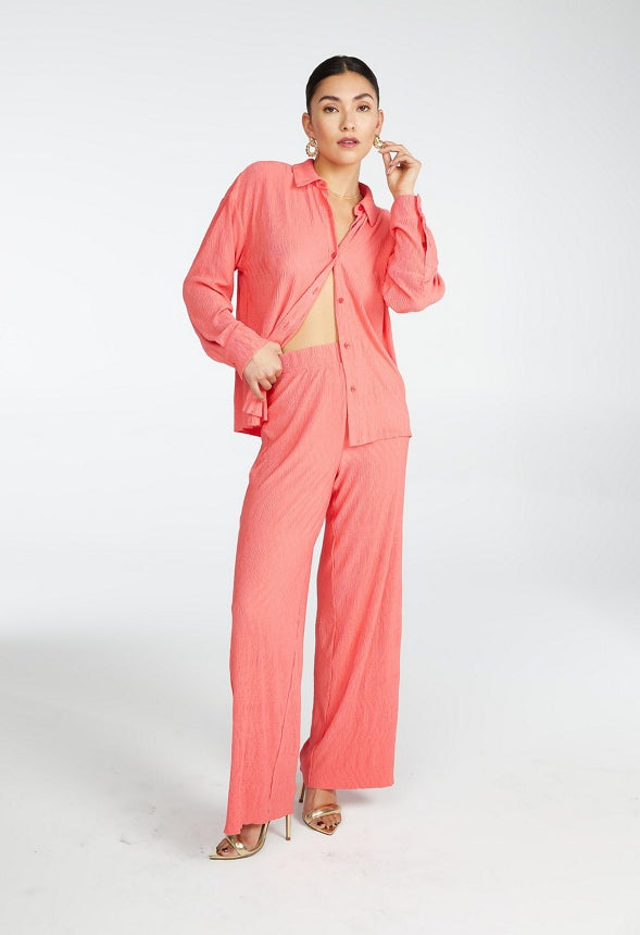 PLISSE SHIRT Calypso Coral