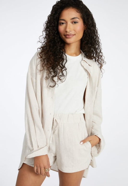 Boyfriend Button Down Shirt Doeskin/Marshmallow