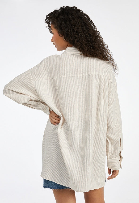 Boyfriend Button Down Shirt Doeskin/Marshmallow