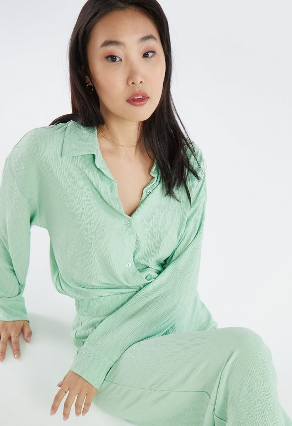 PLISSE SHIRT Hemlock Green
