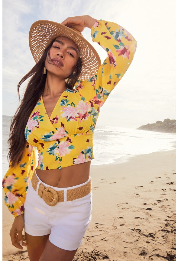 Printed Volume Sleeve Blouse Aspen Gold Floral
