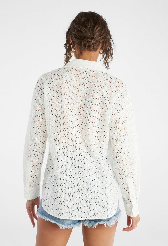 Eyelet Dobby Men's Shirt Bright White