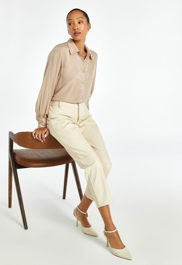 Femme Boyfriend Blouse Warm Taupe