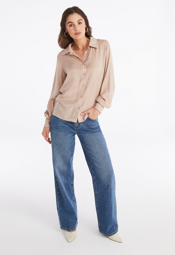 Femme Boyfriend Blouse Warm Taupe