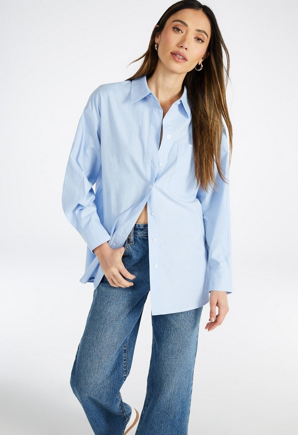 Oversized Boyfriend Shirt Oxford Blue