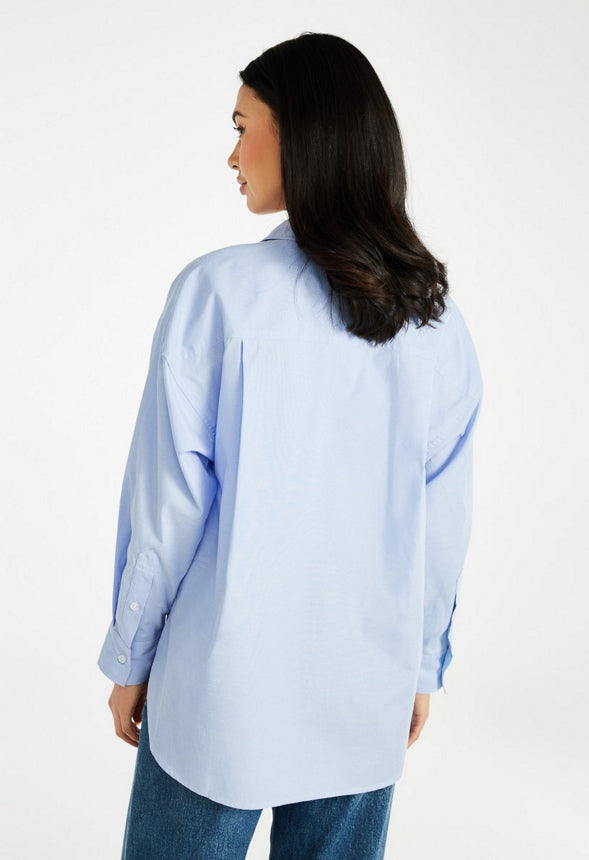 Oversized Boyfriend Shirt Oxford Blue