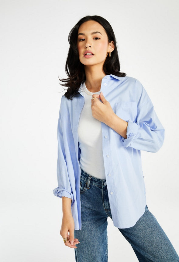 Oversized Boyfriend Shirt Oxford Blue