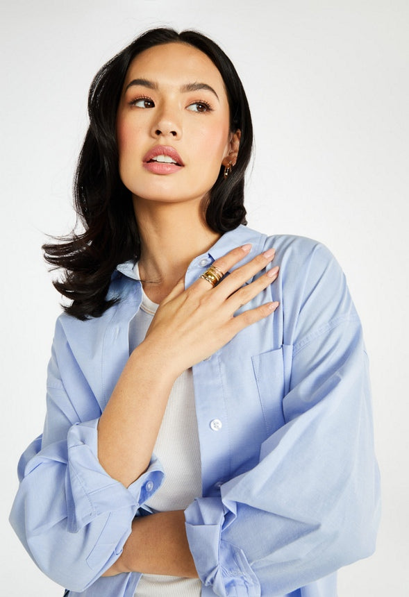 Oversized Boyfriend Shirt Oxford Blue