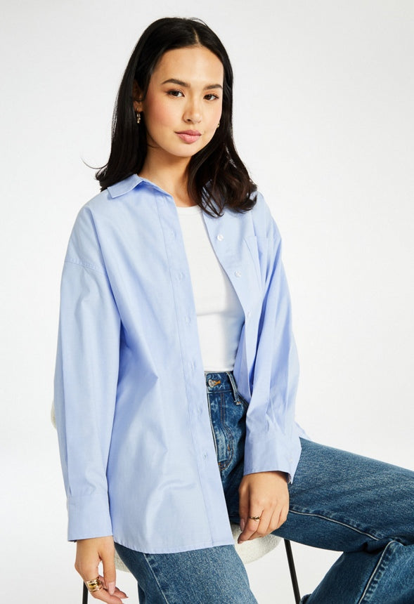Oversized Boyfriend Shirt Oxford Blue