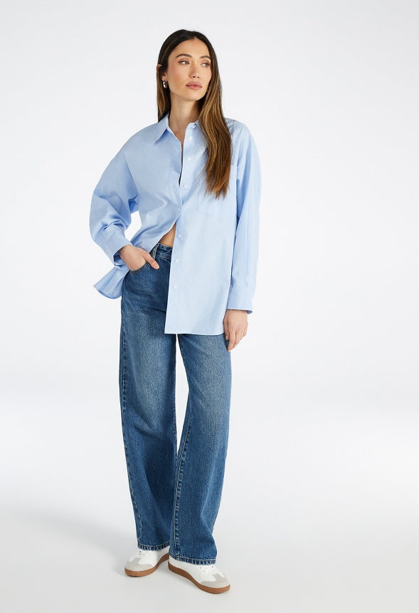 Oversized Boyfriend Shirt Oxford Blue
