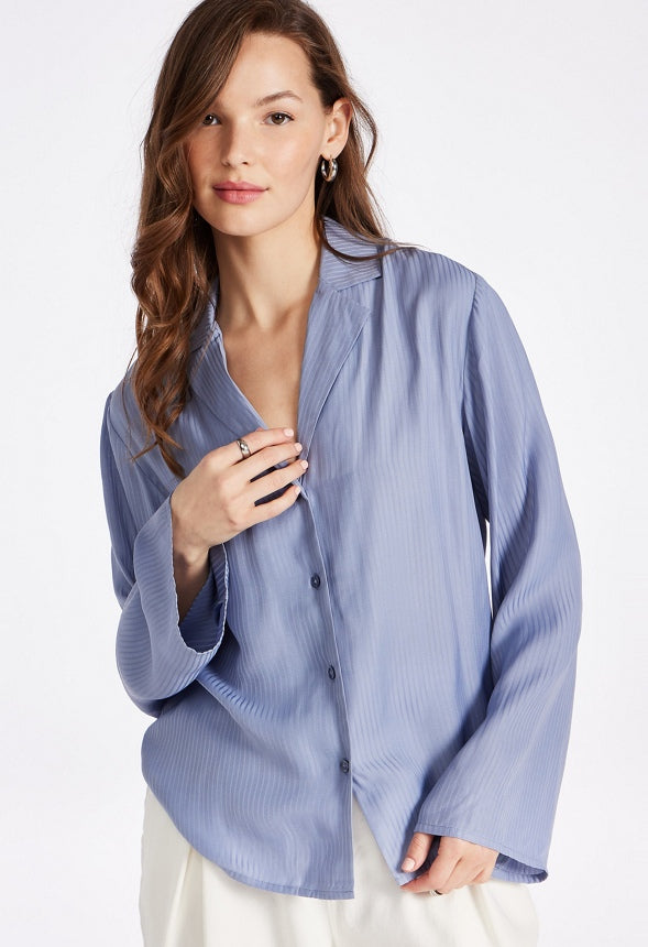 Silky Resort Shirt Blue Heron