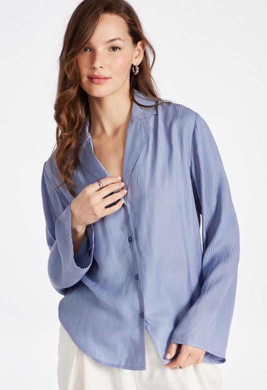 Silky Resort Shirt Blue Heron