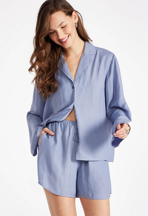 Silky Resort Shirt Blue Heron