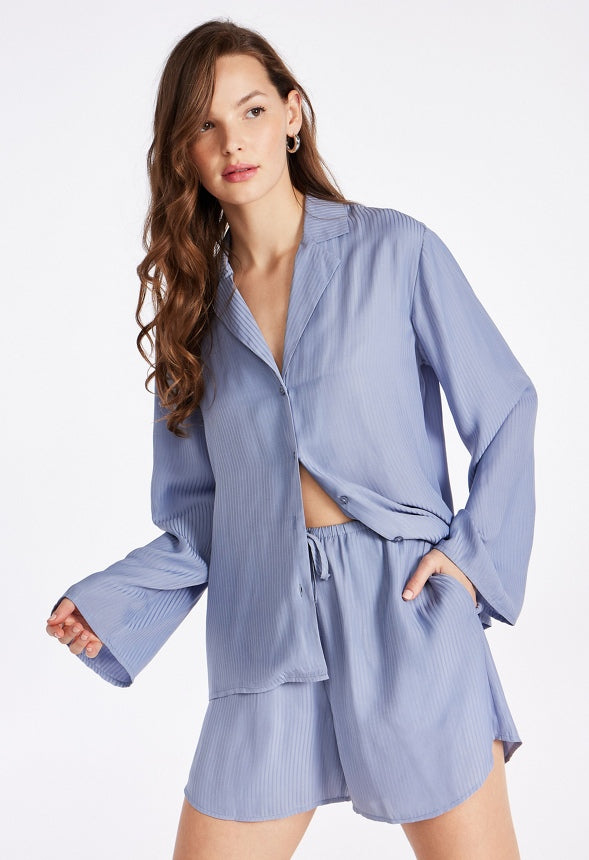 Silky Resort Shirt Blue Heron