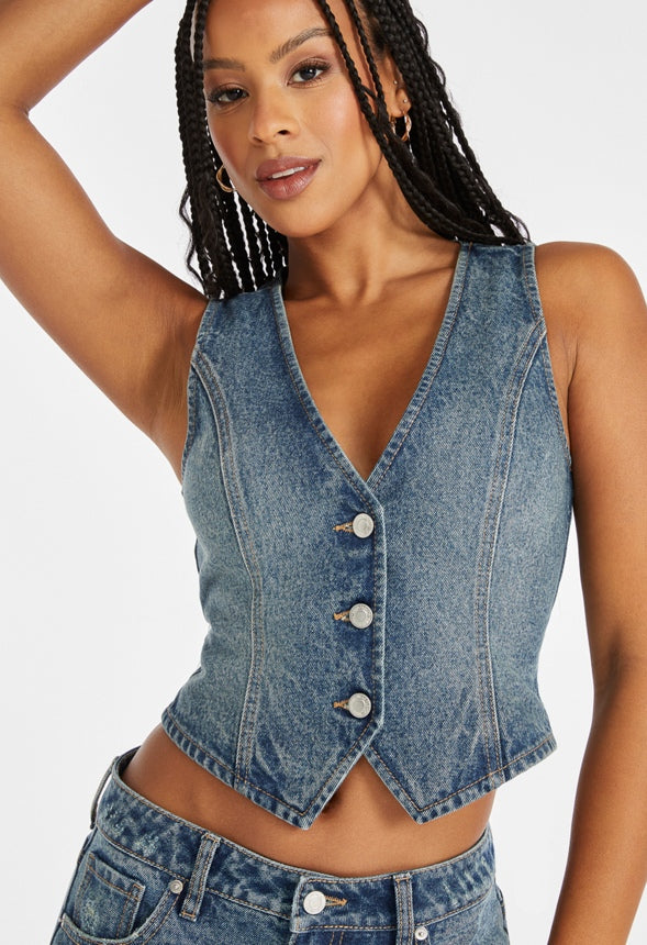 Tailored Denim Vest Effect